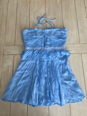 Majorelle Revolve Blue Satin Dress Small
